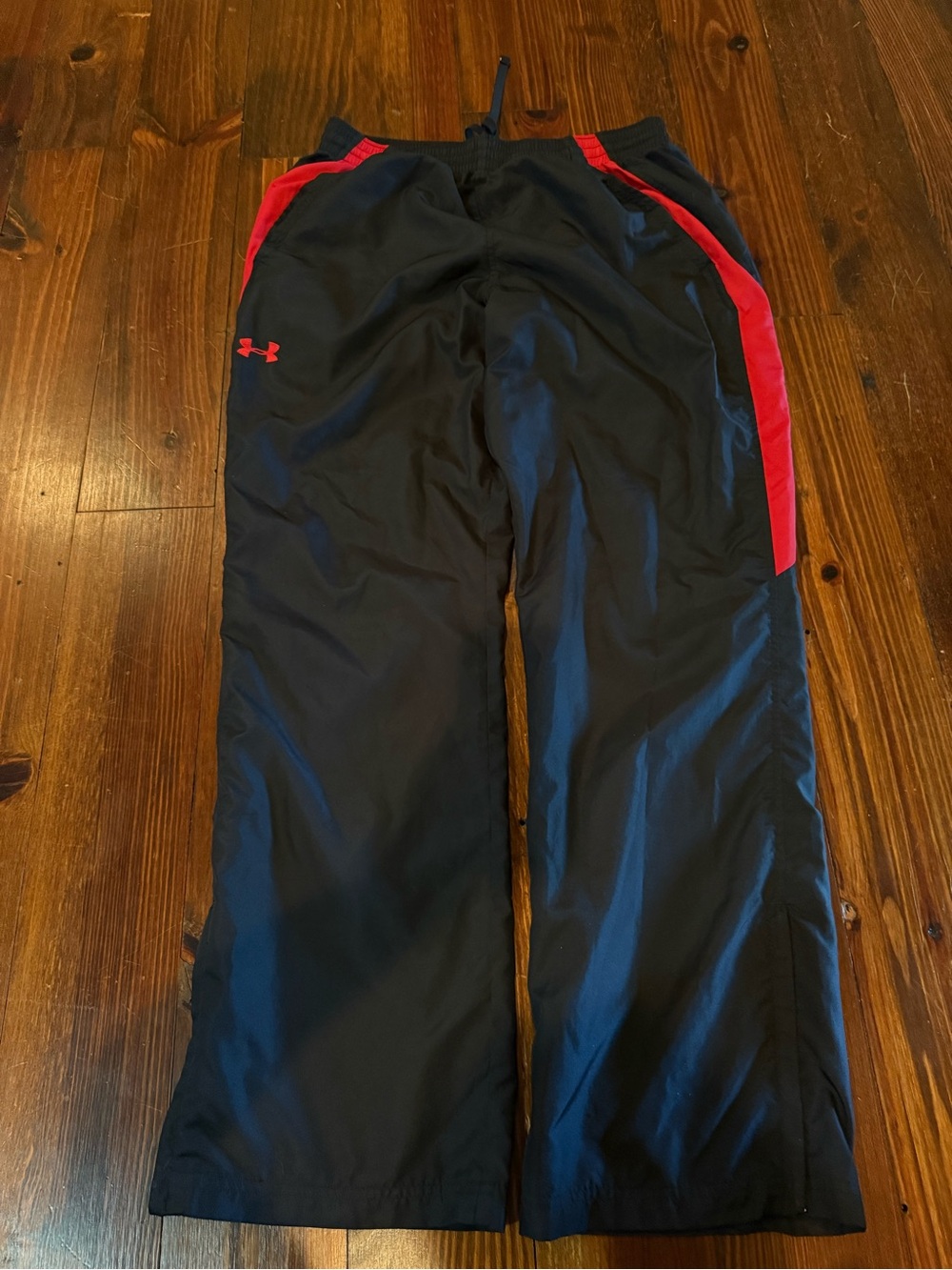 Under Armour Men's Black Track with Red Side Panels